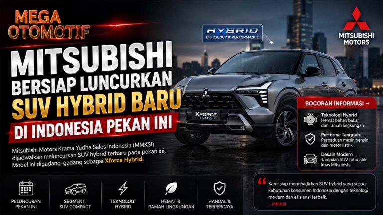 Mitsubishi Bersiap Luncurkan SUV Hybrid Baru di Indonesia Pekan Ini