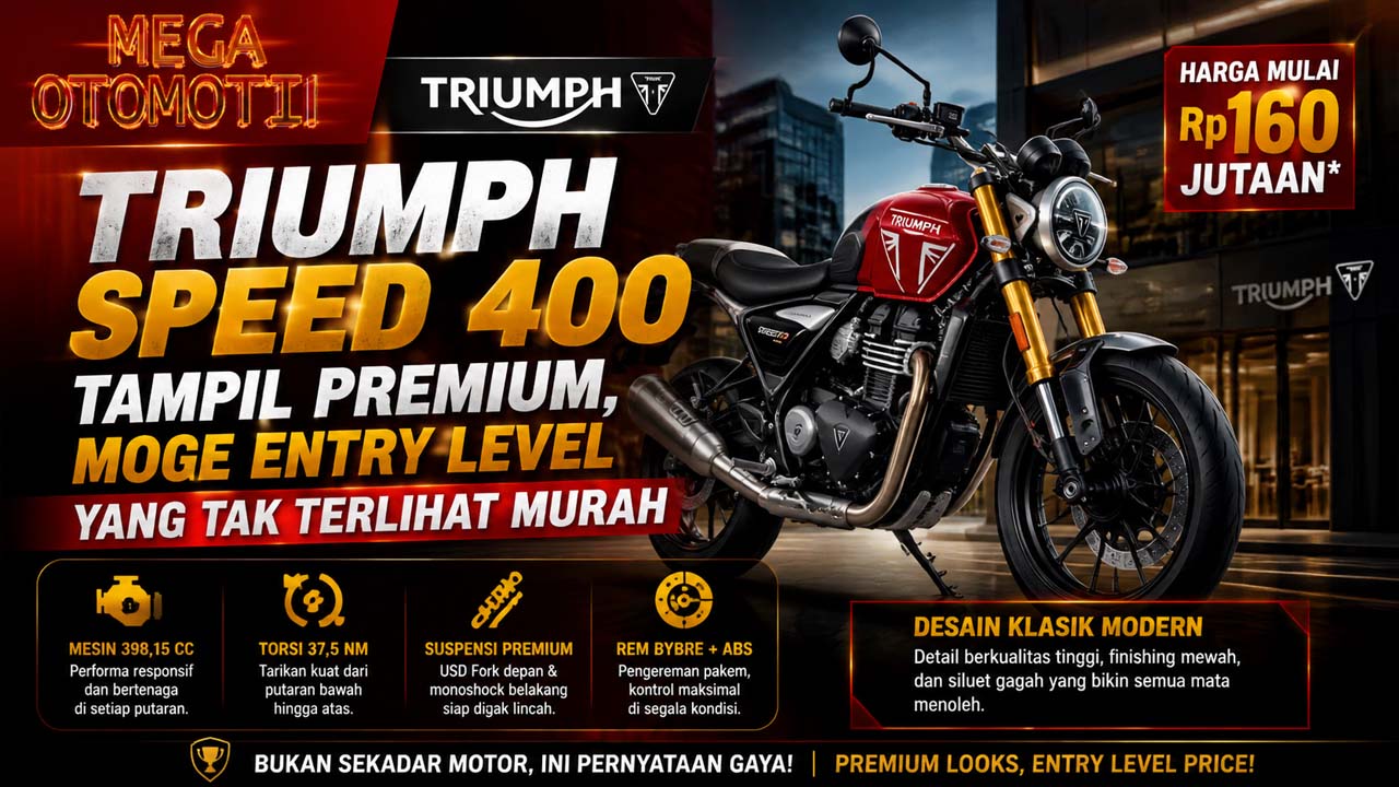 Triumph Speed 400 Tampil Premium, Moge Entry Level Rp160 Jutaan yang Tak Terlihat Murah