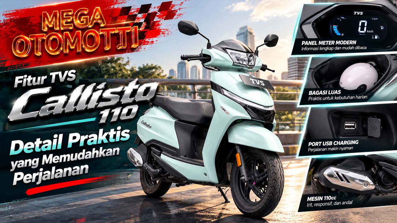 Fitur TVS Callisto 110, Detail Praktis yang Memudahkan Perjalanan