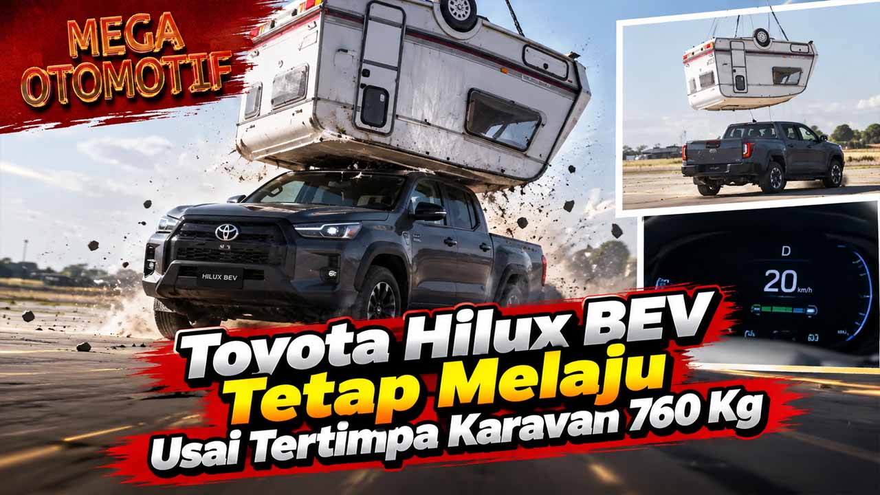 Toyota Hilux BEV Tetap Melaju Usai Tertimpa Karavan 760 Kg